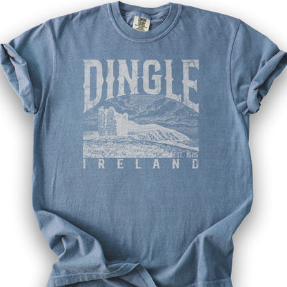 Dingle Ireland Vintage Print T-Shirt - Blue Jean