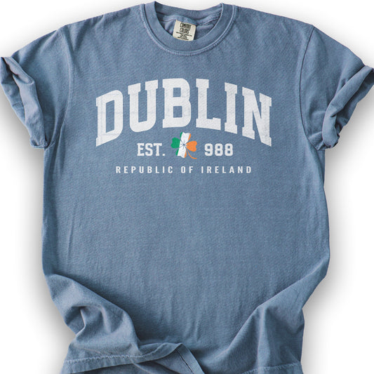 Dublin Varsity Flag T-Shirt - Blue Jean