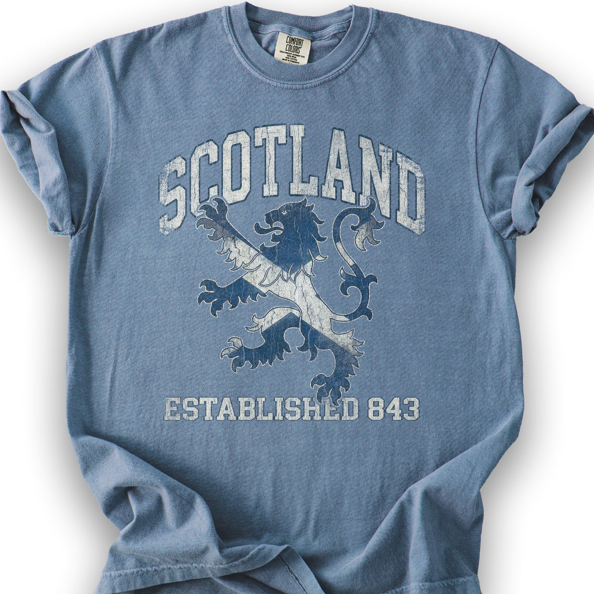 Scotland Saltire Lion T-Shirt - Blue Jean