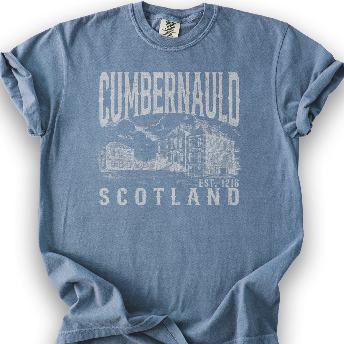 Cumbernauld Scotland Sketch T-Shirt - Blue Jean