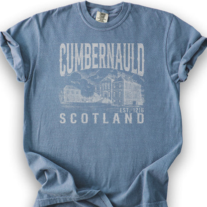 Cumbernauld Scotland Sketch T-Shirt - Blue Jean