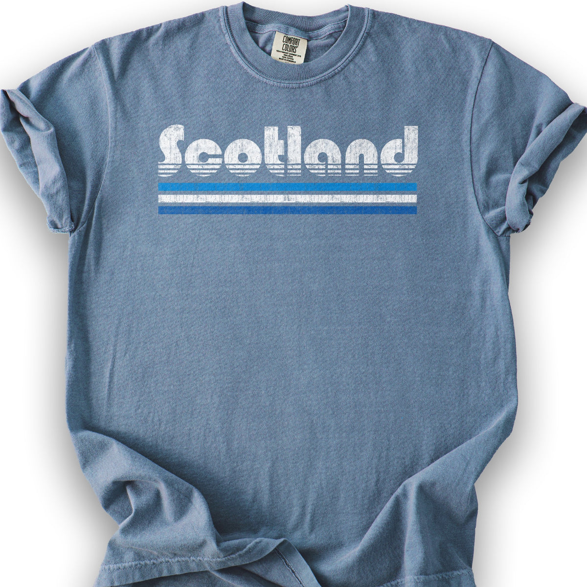 Scotland Retro Stripe T-Shirt - Blue Jean