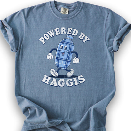 Powered By Haggis T-Shirt - Blue Jean
