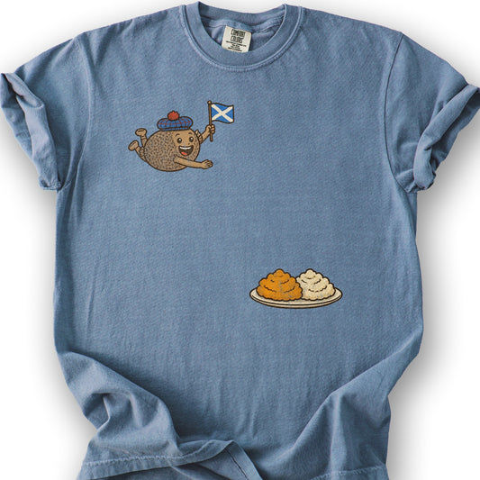 Scottish Haggis Dive T-Shirt - Blue Jean