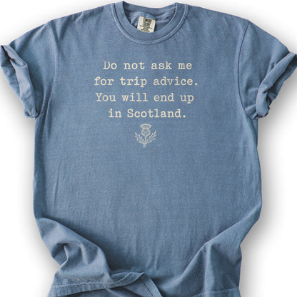 Trip Advice Scotland T-Shirt - Blue Jean