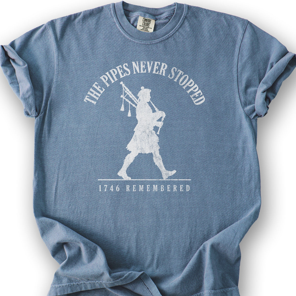 Pipes Never Stopped T-Shirt - Blue Jean