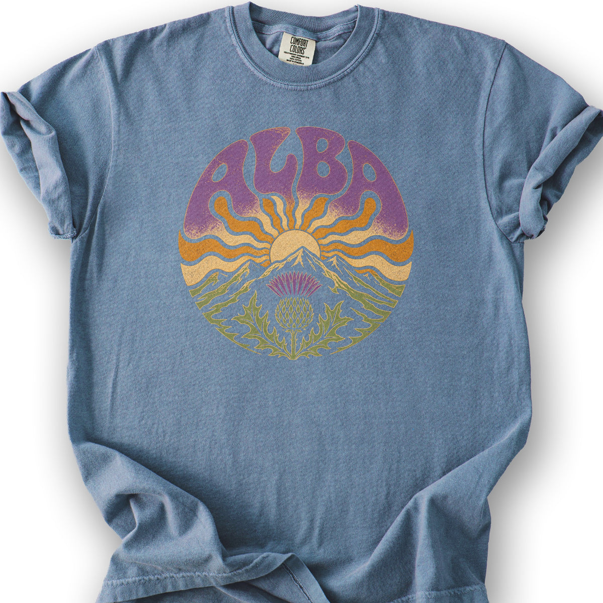 Alba Groovy Sunrise T-Shirt - Blue Jean