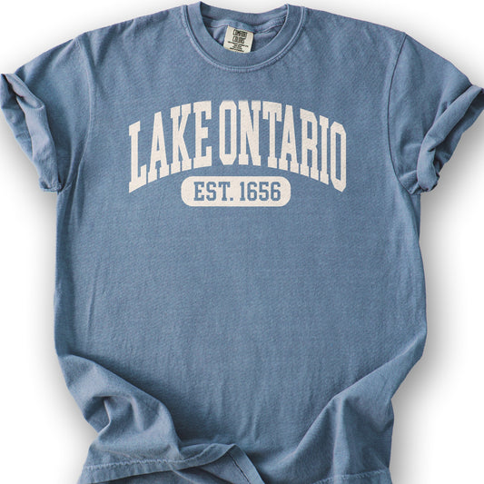Lake Ontario Varsity T-Shirt - Blue Jean