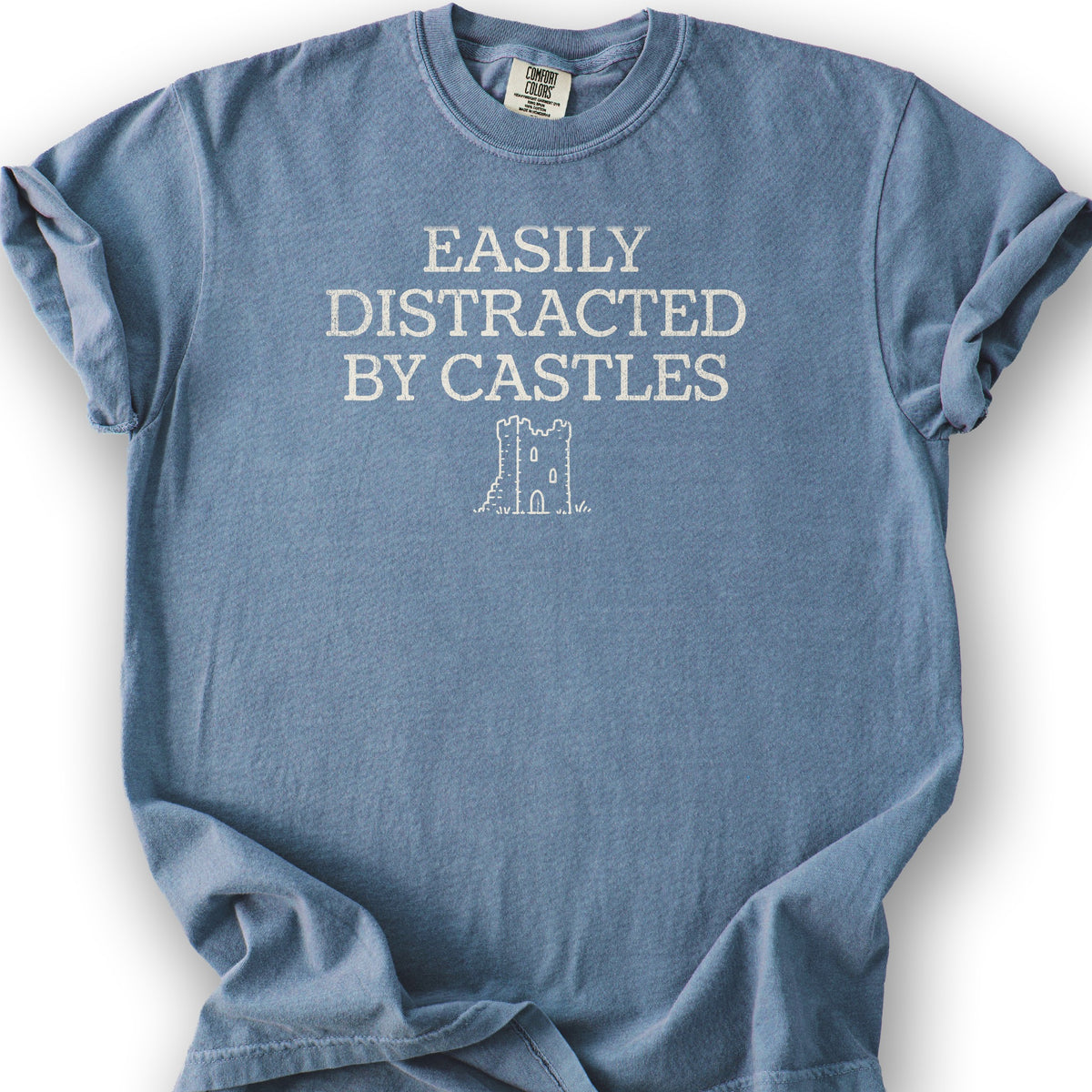 Distracted By Castles T-Shirt - Blue Jean