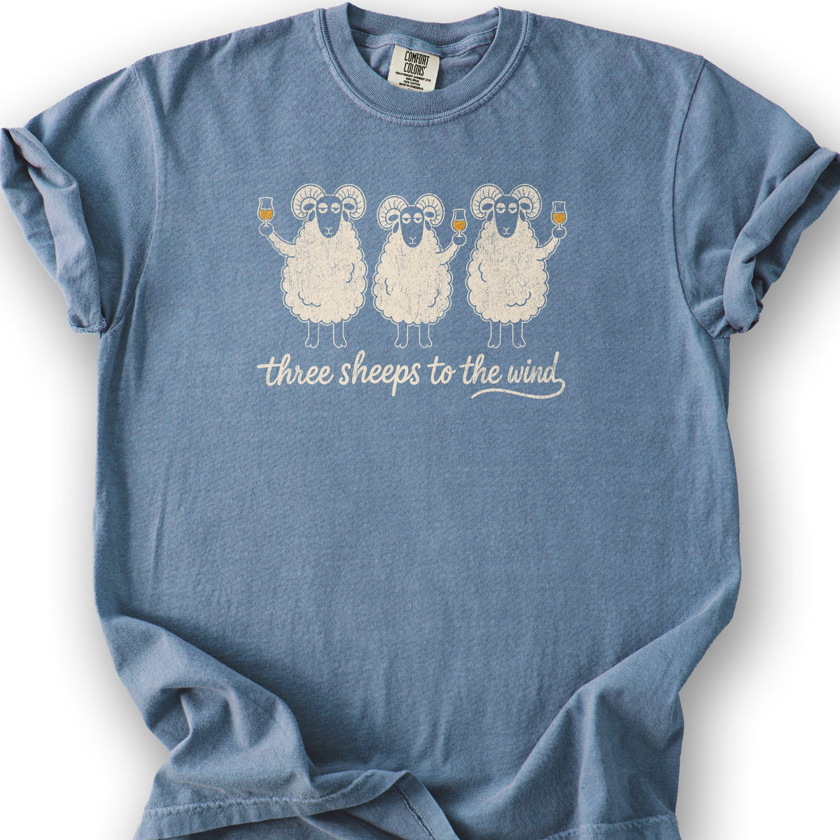 Three Sheeps T-Shirt - Blue Jean