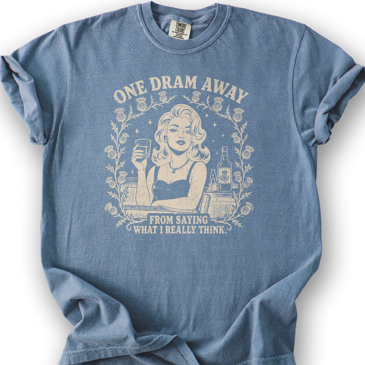 One Dram Away T-Shirt - Blue Jean