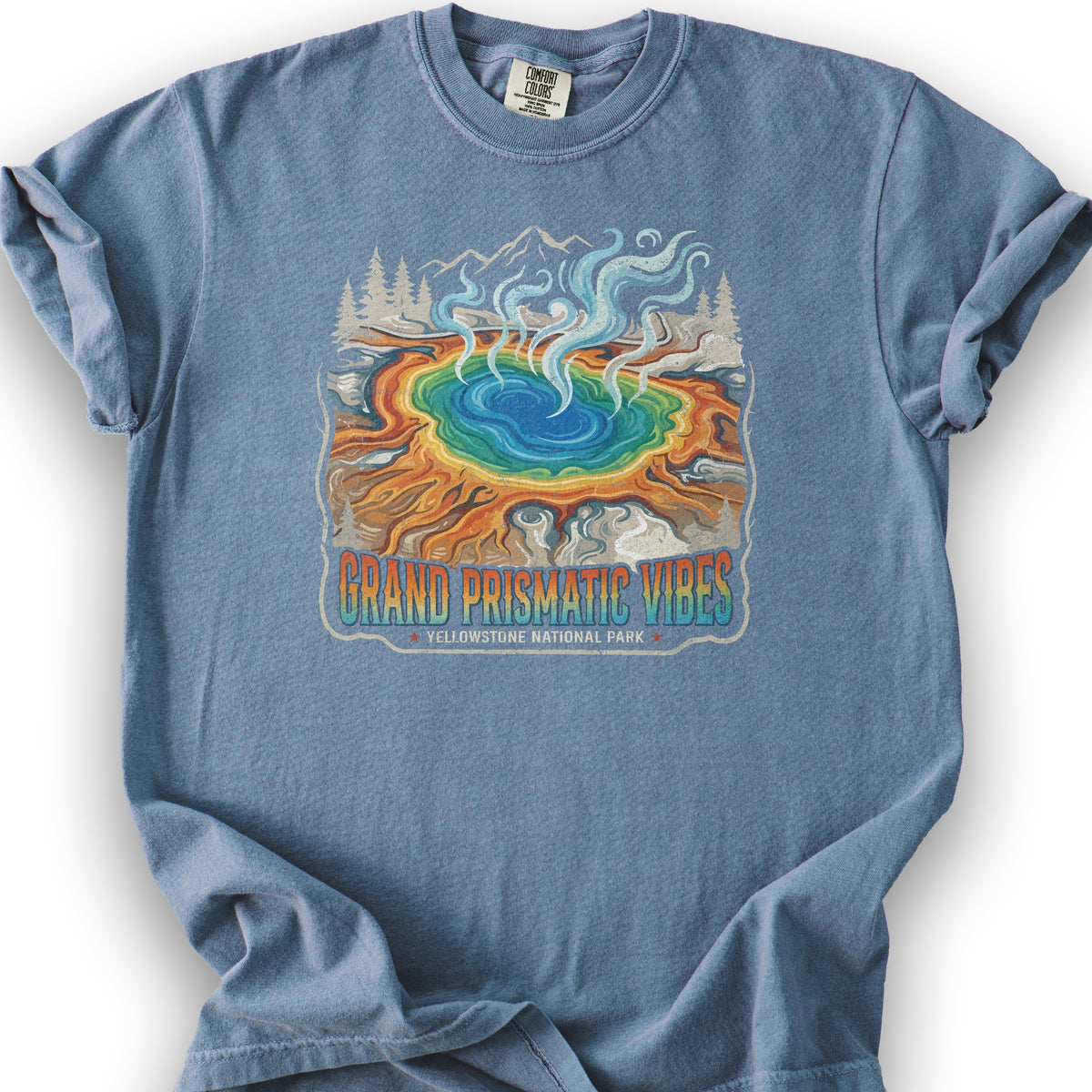 Grand Prismatic Vibes T-Shirt - Blue Jean