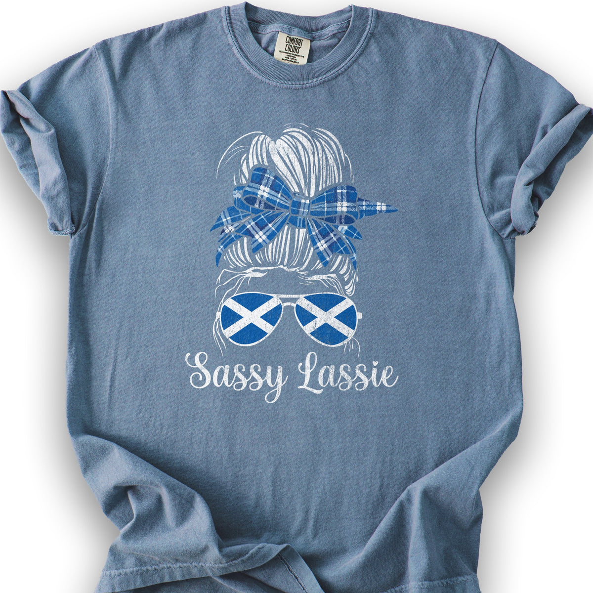 Scottish Sassy Lassie T-shirt - Blue Jean