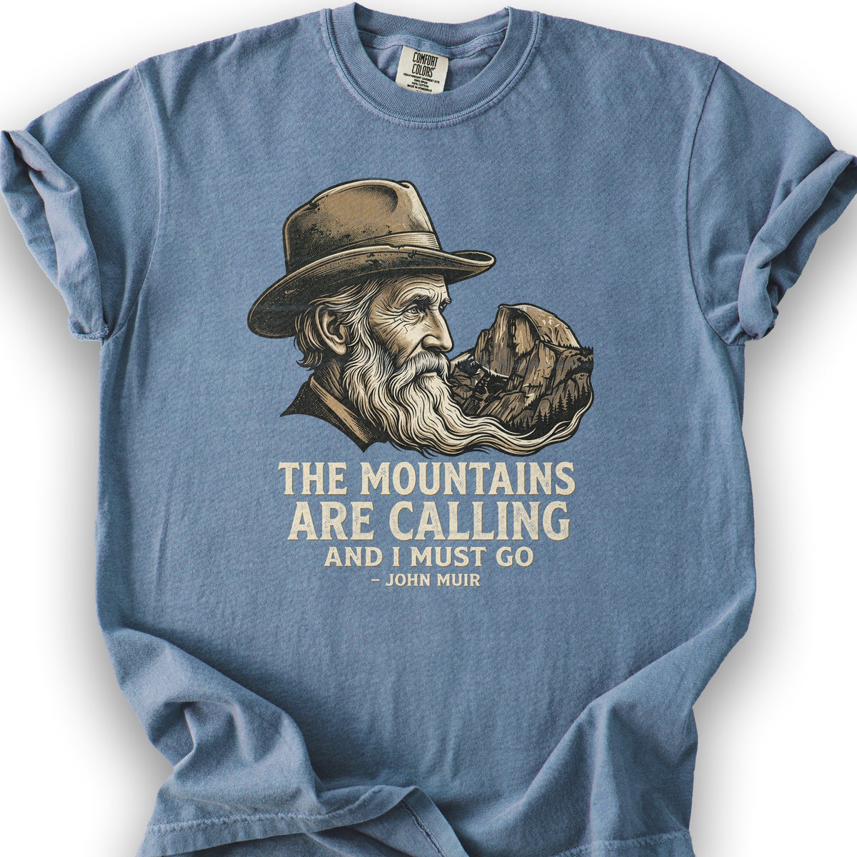 John Muir Mountains T-Shirt - Blue Jean