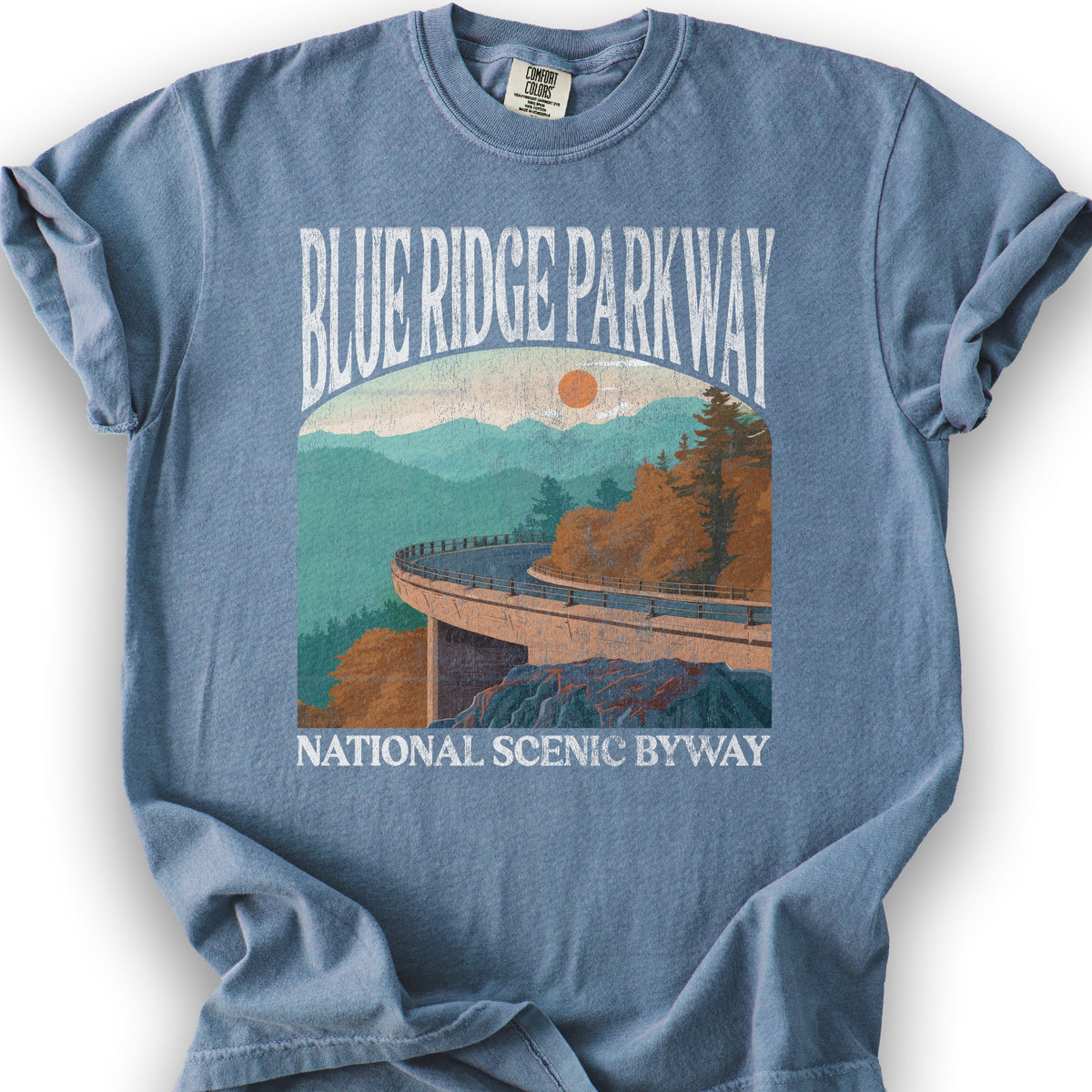 Blue Ridge Parkway "Big and Bold" T-Shirt - Blue Jean
