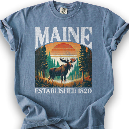 Maine "Big and Bold" State T-Shirt - Blue Jean