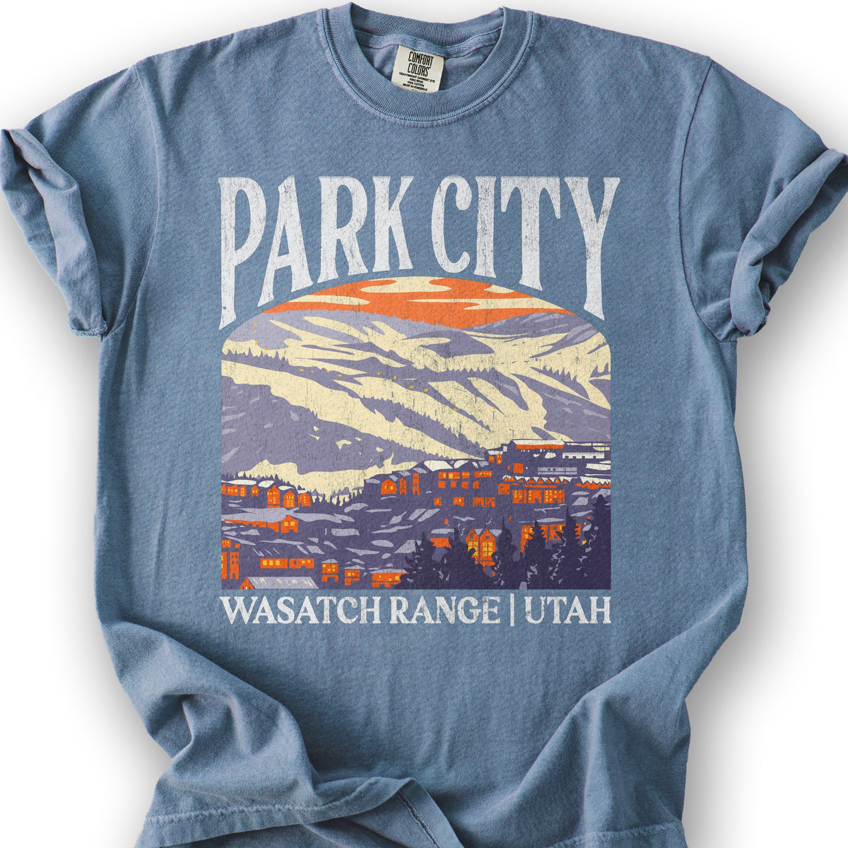 Park City Utah "Big and Bold" T-Shirt - Blue Jean