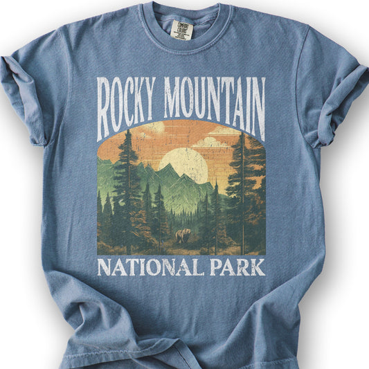 Rocky Mountain National Park "Big and Bold" T-Shirt - Blue Jean