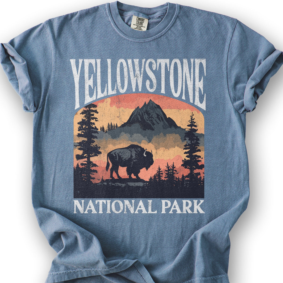 Yellowstone National Park "Big and Bold" T-Shirt - Blue Jean