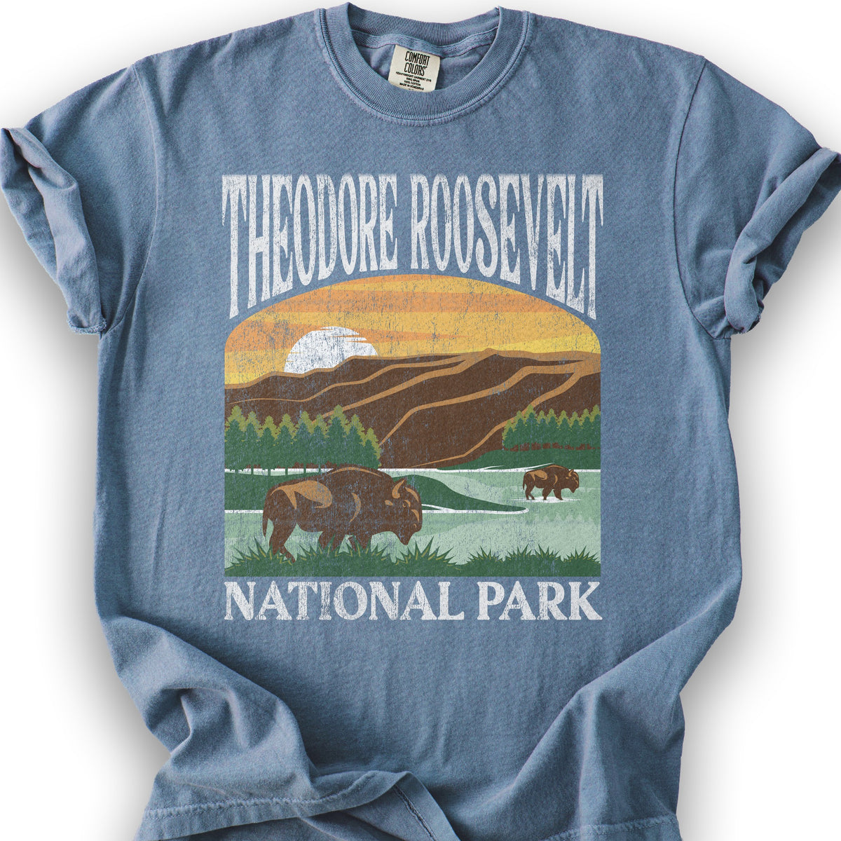 Theodore Roosevelt National Park "Big and Bold" T-Shirt - Blue Jean