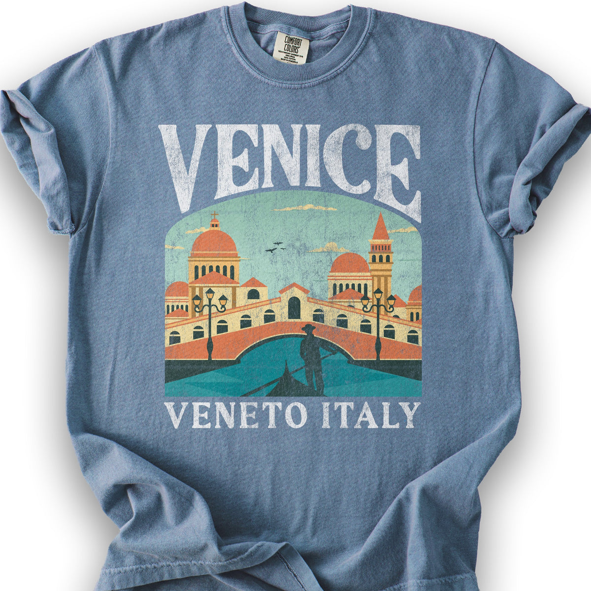Venice Veneto Italy "Big and Bold" T-Shirt - Blue Jean
