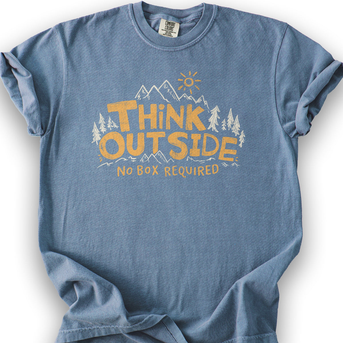 "Think Outside" T-Shirt - Blue Jean