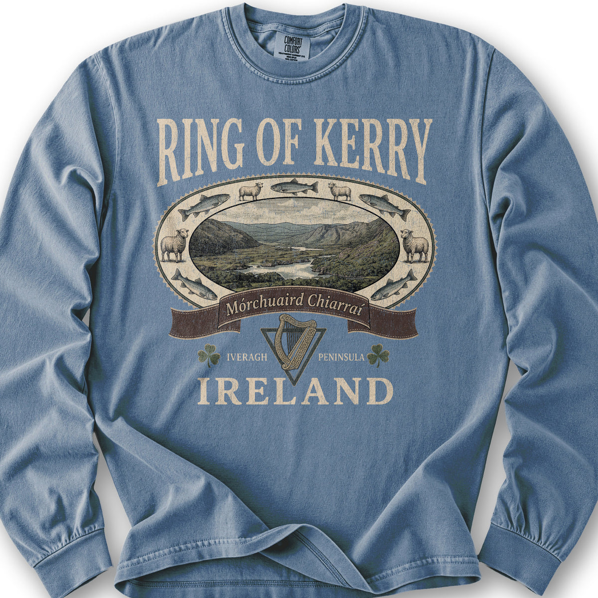 Ring of Kerry Heritage Long Sleeve Shirt - Blue Jean