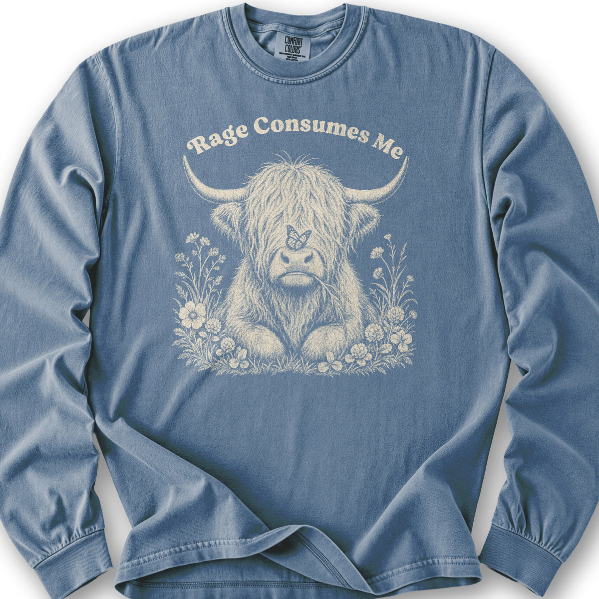 Raging Coo Monogram Long Sleeve Shirt - Blue Jean