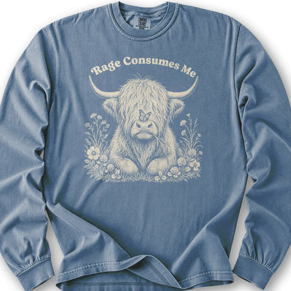 Raging Coo Monogram Long Sleeve Shirt - Blue Jean