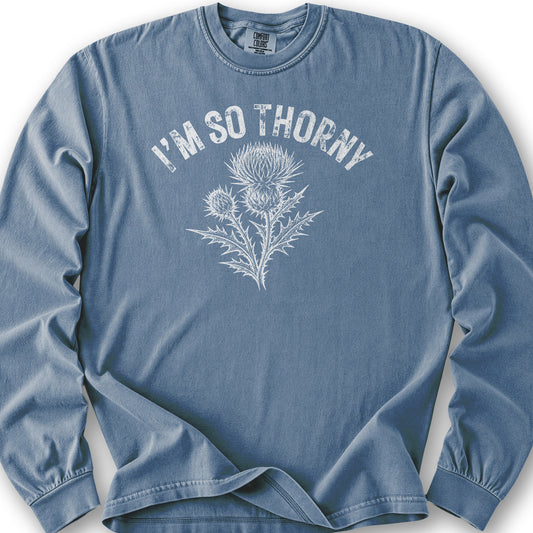 I'm So Thorny Long Sleeve Shirt - Blue Jean