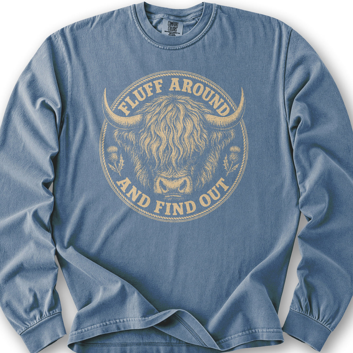 Fluff Around Coo Long Sleeve Shirt - Blue Jean