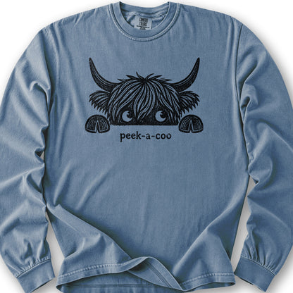 Peek-A-Coo Long Sleeve Shirt - Blue Jean