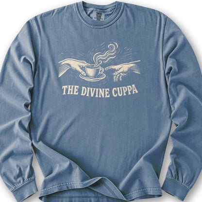 The Divine Cuppa Long Sleeve Shirt - Blue Jean