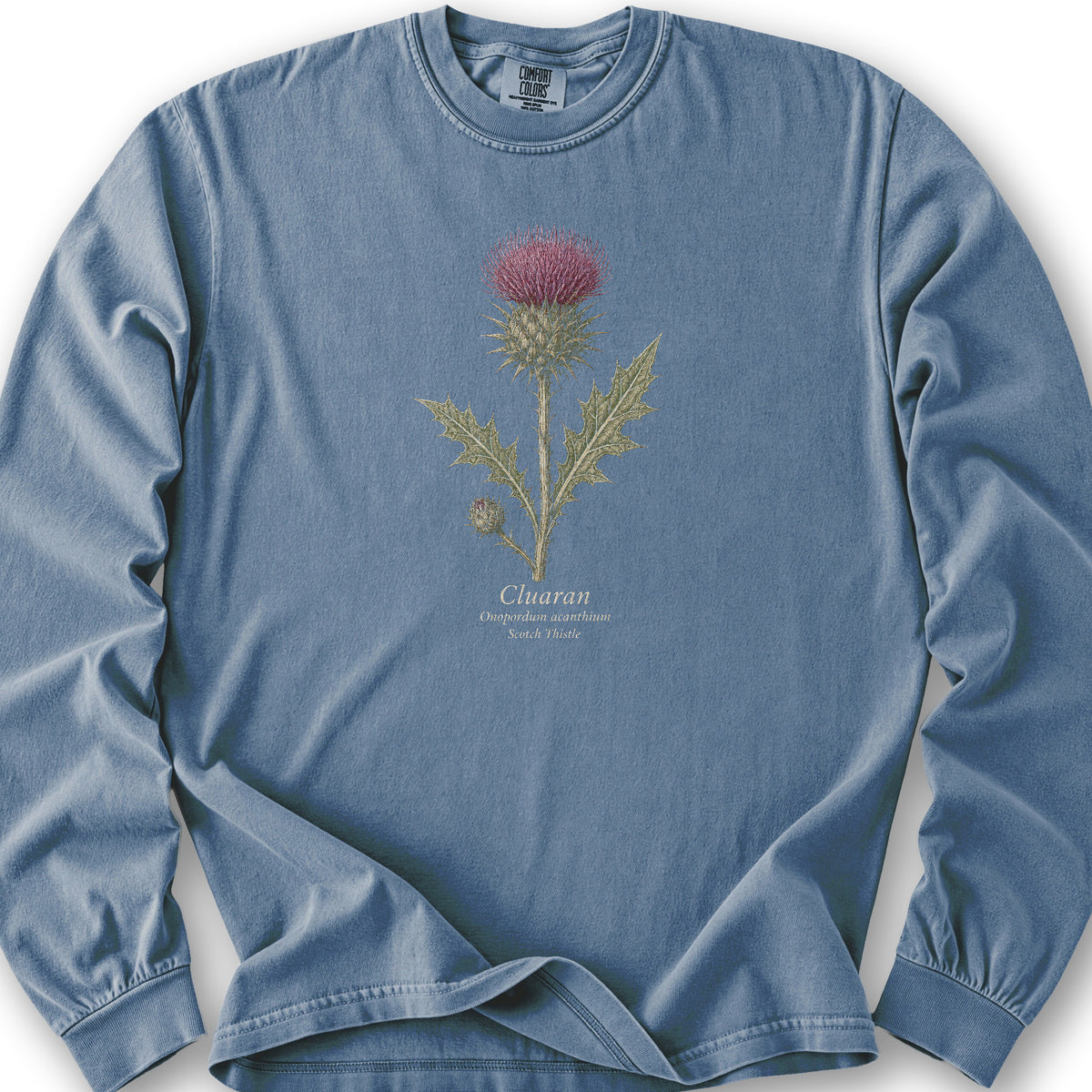Cluaran Thistle Long Sleeve Shirt - Blue Jean