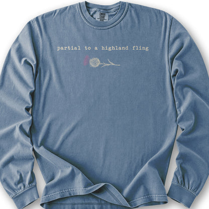 Partial Highland Fling Long Sleeve Shirt - Blue Jean