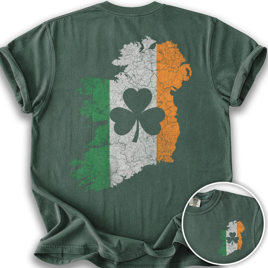 TriColor Ireland Front/Back Print T-Shirt - Blue Spruce