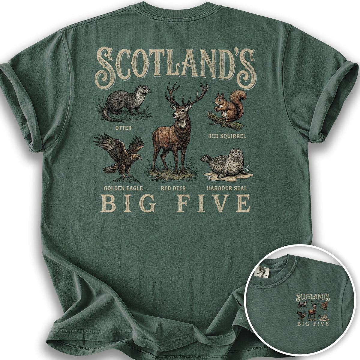 Scotland's Big Five T-shirt - Blue Spruce
