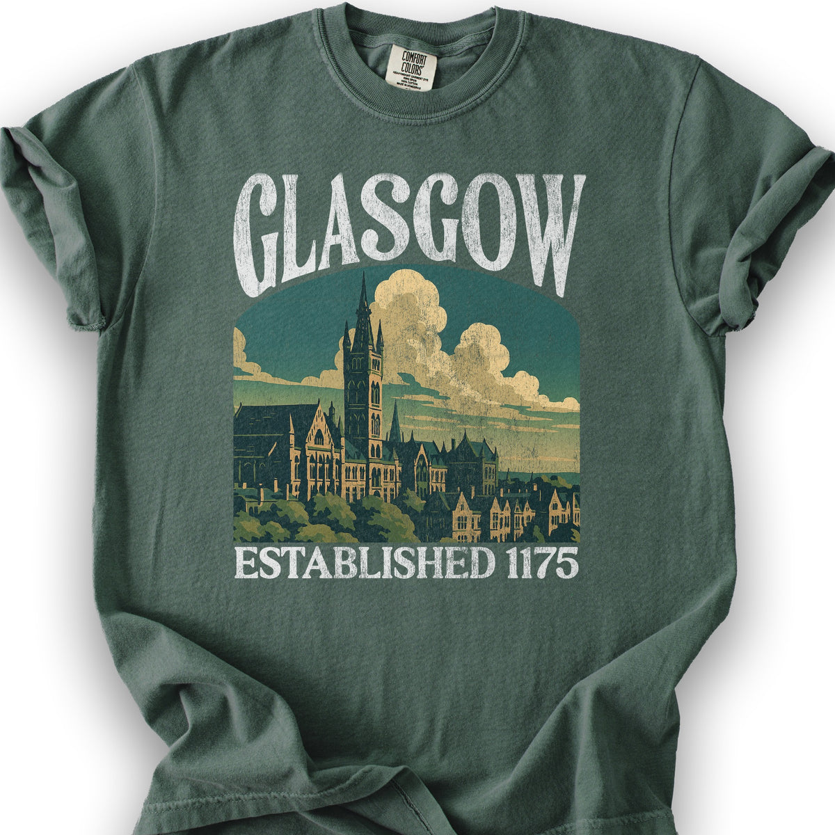 Glasgow Scotland "Big and Bold" T-Shirt - Blue Spruce