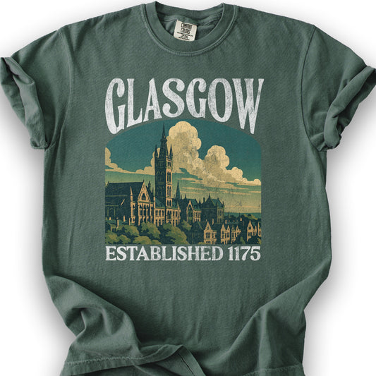 Glasgow Scotland "Big and Bold" T-Shirt - Blue Spruce