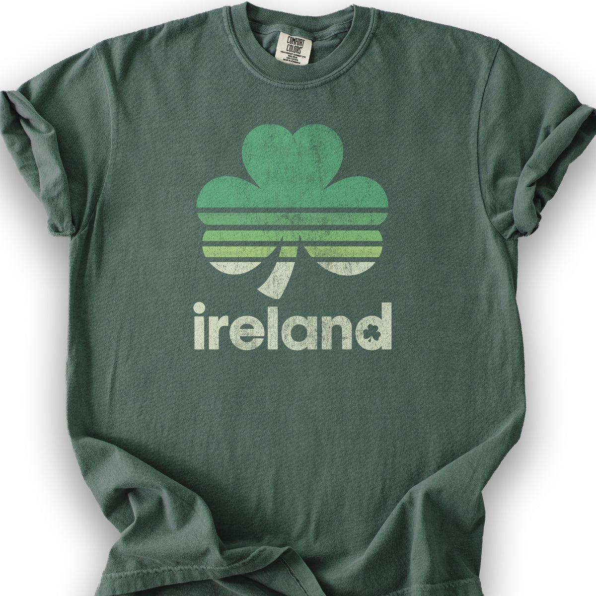 Ireland Retro Shamrock T-Shirt - Blue Spruce