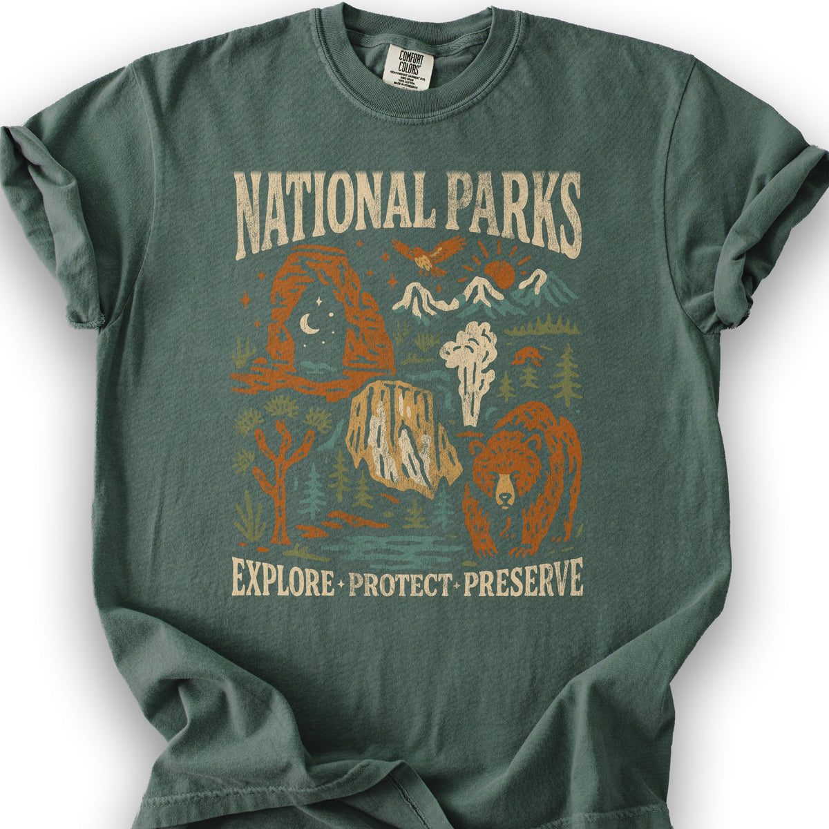 National Parks "Stencil Cut" T-Shirt - Blue Spruce