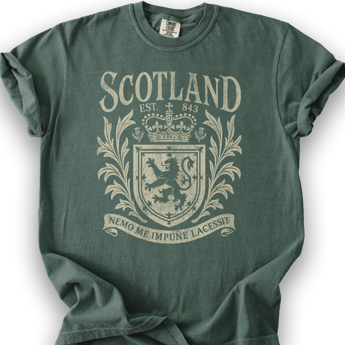 Scotland Vintage Heraldry T-Shirt - Blue Spruce