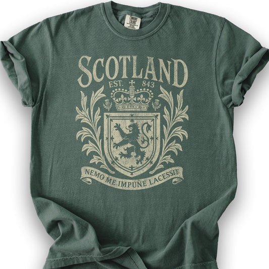 Scotland Vintage Heraldry T-Shirt - Blue Spruce