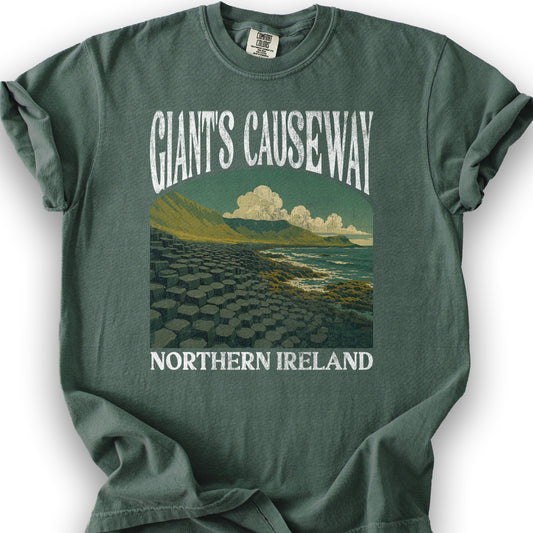Giants Causeway Northern Ireland "Big and Bold" T-Shirt - Blue Spruce