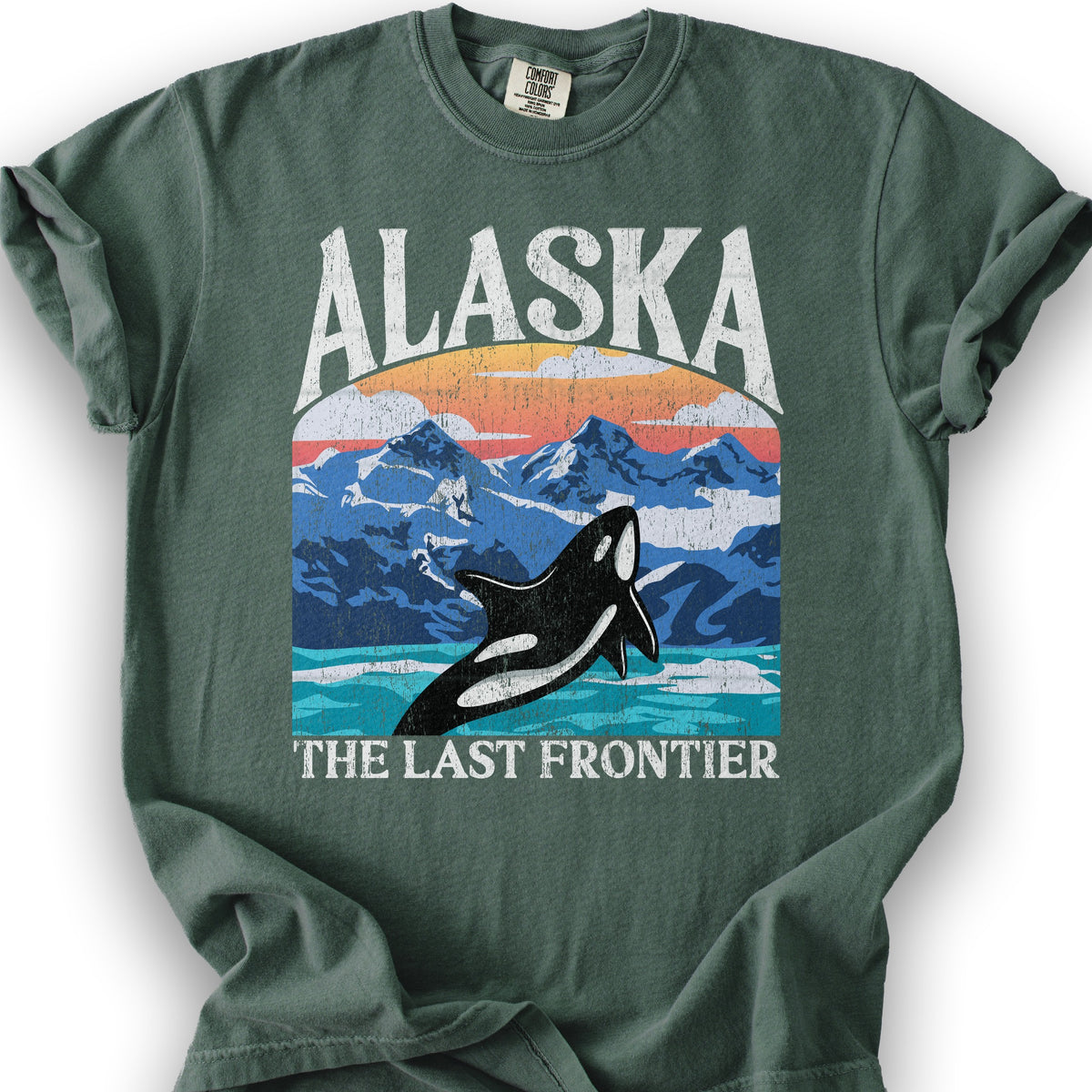 Alaska The Last Frontier "Big and Bold" State T-Shirt - Blue Spruce