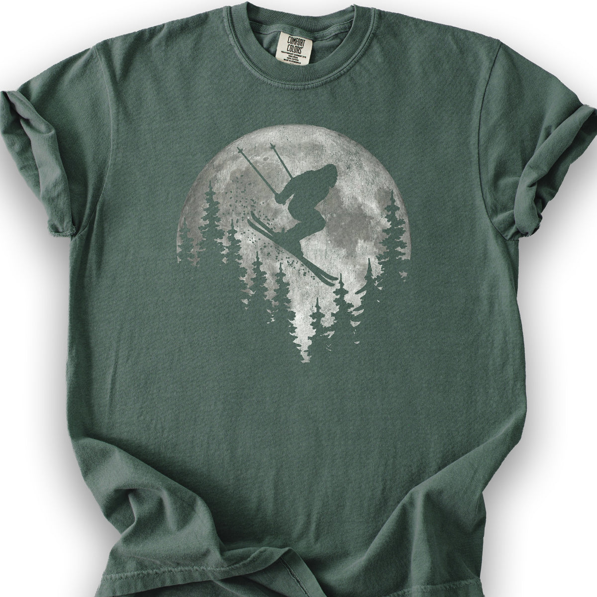 Bigfoot Ski Moon T-shirt - Blue Spruce