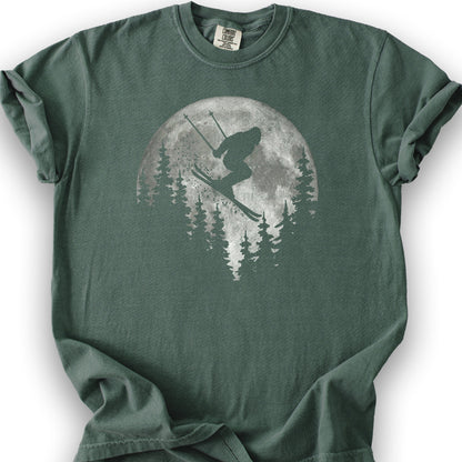 Bigfoot Ski Moon T-shirt - Blue Spruce