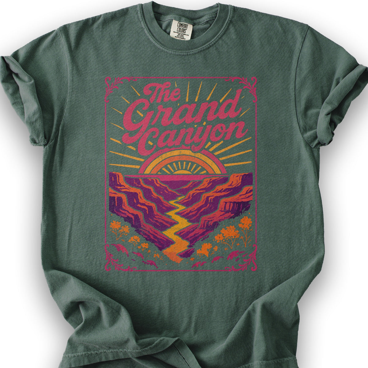 Grand Canyon Retro Neon T-shirt - Blue Spruce