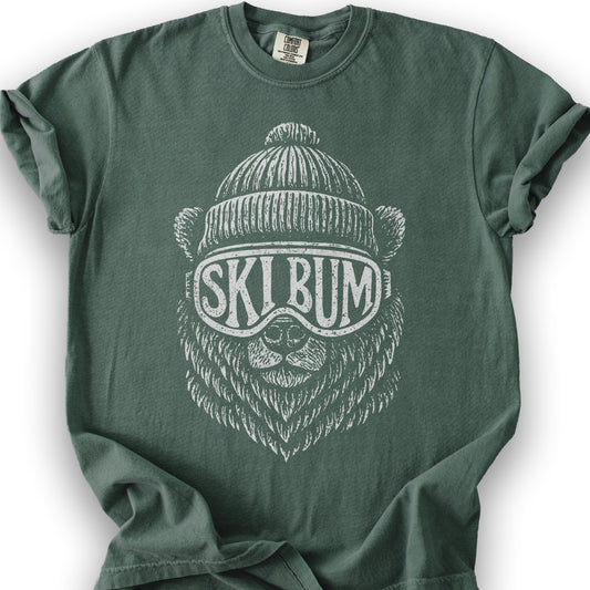 Ski Bum Bear T-shirt - Blue Spruce