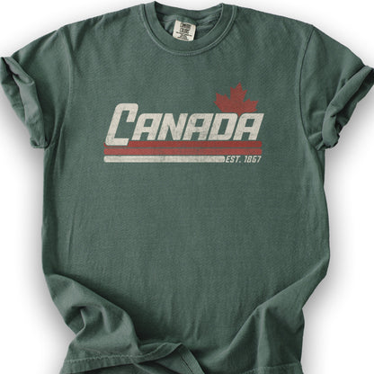Canada Retro Stripe T-shirt - Blue Spruce